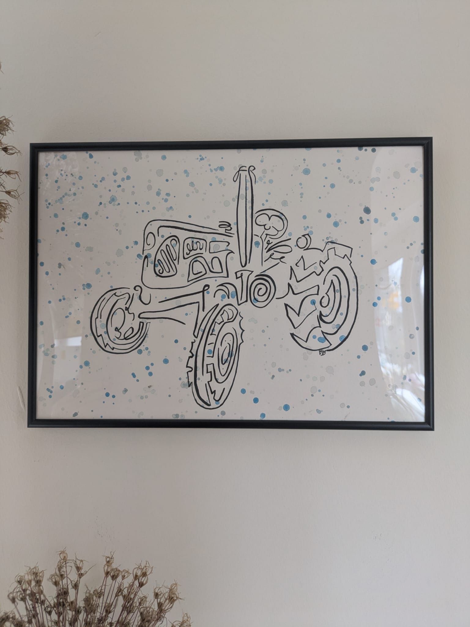 Bulldog 1.1, DINA4, gerahmt hinter Acrylglas