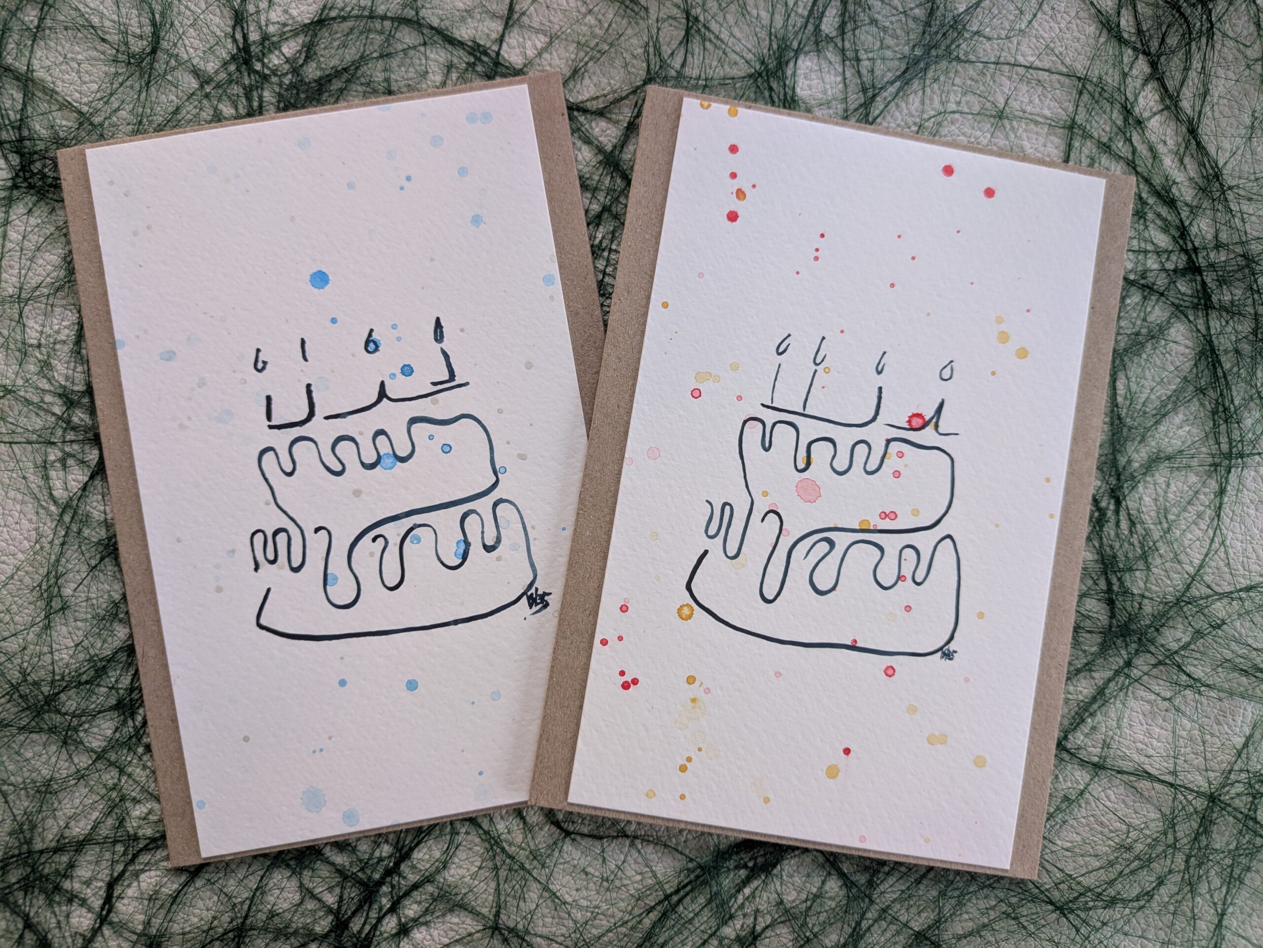 Karten Kraft-Grau Torte